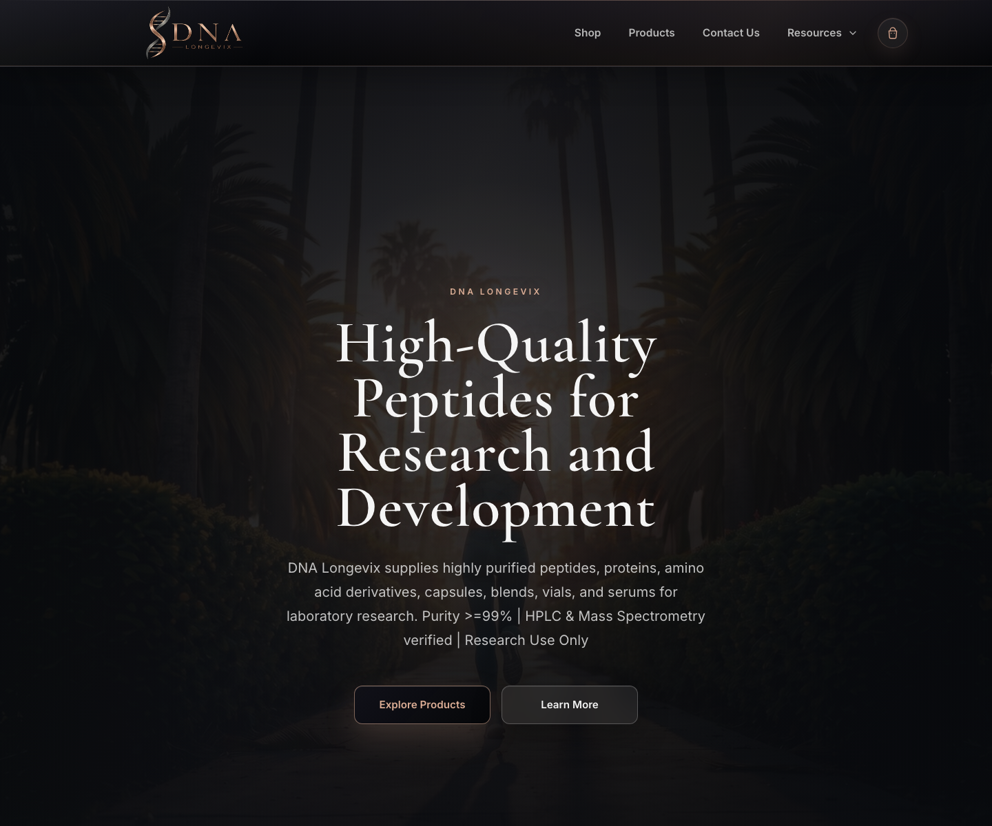 DNA Longevix Research website template screenshot